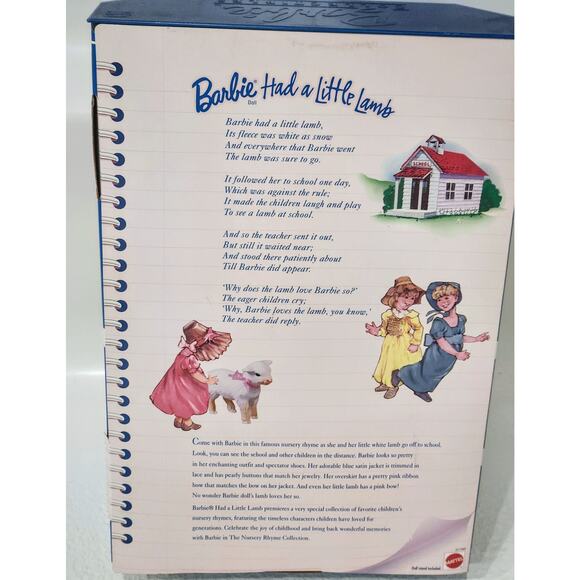 Barbie Had a Little Lamb Collector Edition Nursery Rhyme Collection Mattel NRFB - Picture 6 of 6